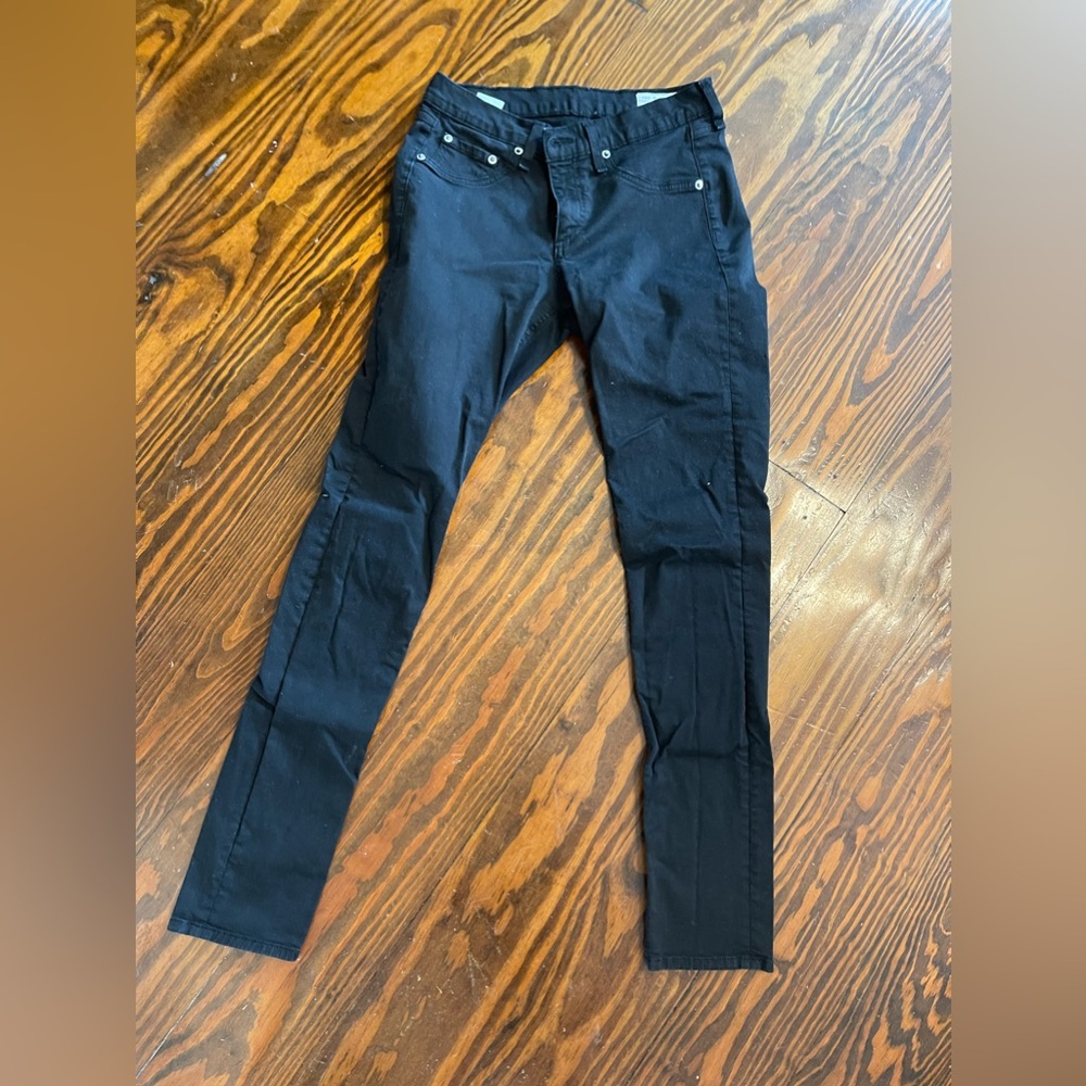 Rag and bone straight leg  black jeans size 27